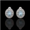 Image 1 : 7.24 ctw Aquamarine & Diamond Victorian Earrings 14K White Gold - REF-221Y6X