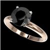 Image 1 : 2.59 ctw Fancy Black Diamond Solitaire Engagment Ring 10k Rose Gold - REF-57F8M
