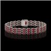 Image 3 : 28.74 ctw Ruby & Diamond Bracelet 14K White Gold - REF-318M2G