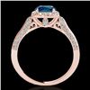 Image 2 : 1.7 ctw SI Certified Fancy Blue Diamond Solitaire Halo Ring 10k Rose Gold - REF-133Y5X