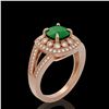 Image 2 : 2.69 ctw Certified Emerald & Diamond Victorian Ring 14K Rose Gold - REF-104N9F