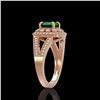 Image 3 : 2.69 ctw Certified Emerald & Diamond Victorian Ring 14K Rose Gold - REF-104N9F