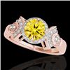 Image 1 : 1.56 ctw Certified SI/I Fancy Intense Yellow Diamond Ring 10k Rose Gold - REF-245G5W