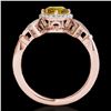 Image 2 : 1.56 ctw Certified SI/I Fancy Intense Yellow Diamond Ring 10k Rose Gold - REF-245G5W