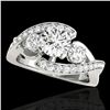 Image 1 : 1.76 ctw Certified Diamond Bypass Solitaire Ring 10k White Gold - REF-238A6N