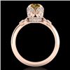 Image 3 : 1.75 ctw Intense Fancy Yellow Diamond Art Deco Ring 18k Rose Gold - REF-236H4R