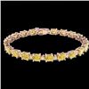 Image 2 : 25.8 ctw Citrine & VS/SI Diamond Eternity Bracelet 10k Rose Gold - REF-118X4A