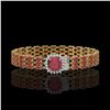 Image 1 : 31.91 ctw Ruby & Diamond Bracelet 14K Yellow Gold - REF-307H8R
