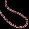 Image 2 : 34.11 ctw Ruby & Diamond Micro Pave Halo Necklace 10k Rose Gold - REF-672Y8X