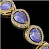 Image 3 : 21.06 ctw Tanzanite & Diamond Micro Pave Halo Bracelet 10k Yellow Gold - REF-532M4G