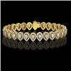 Image 1 : 10.36 ctw Pear Cut Diamond Micro Pave Bracelet 18K Yellow Gold - REF-898X6A