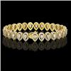 Image 2 : 10.36 ctw Pear Cut Diamond Micro Pave Bracelet 18K Yellow Gold - REF-898X6A