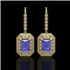 Image 1 : 11.66 ctw Tanzanite & Diamond Victorian Earrings 14K Yellow Gold - REF-672F8M