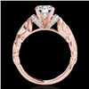 Image 2 : 1.2 ctw Certified Diamond Solitaire Antique Ring 10k Rose Gold - REF-196W4H
