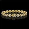 Image 2 : 8.06 ctw Oval Cut Diamond Micro Pave Bracelet 18K Yellow Gold - REF-699G3W