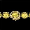 Image 1 : 78 ctw Citrine & Micro Pave Diamond Bracelet 14k Yellow Gold - REF-212R8K