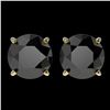 Image 1 : 3.10 ctw Fancy Black Diamond Solitaire Stud Earrings 10k Yellow Gold - REF-60G3W