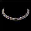 Image 1 : 61.73 ctw Multi Color Sapphire & Diamond Necklace 10K White Gold - REF-709M3G