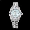 Image 2 : Rolex Men's Stainless Steel, QuickSet, Roman Dial with Diam/Sapphire Bezel