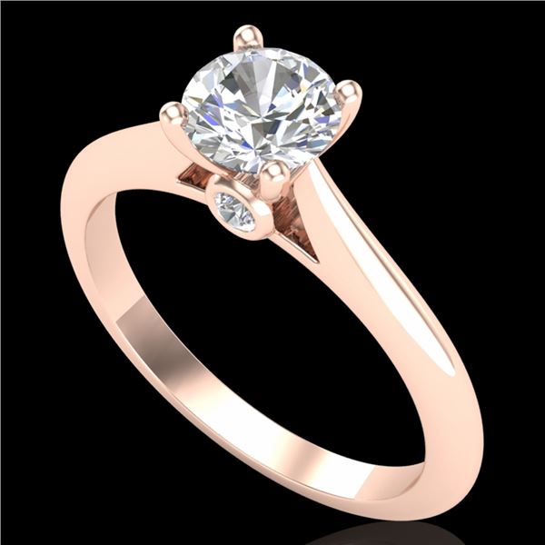 0.83 ctw VS/SI Diamond Solitaire Art Deco Ring 18k Rose Gold - REF-116X6A