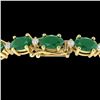 Image 1 : 30.8 ctw Emerald & VS/SI Diamond Eternity Bracelet 10k Yellow Gold - REF-245G5W