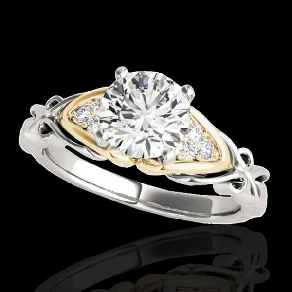 1.1 ctw Certified Diamond Solitaire Ring 10k 2Tone Gold - REF-177X3A