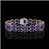 Image 1 : 20.99 ctw Sapphire & Diamond Bracelet 14K Rose Gold - REF-250H9R