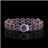 Image 2 : 20.99 ctw Sapphire & Diamond Bracelet 14K Rose Gold - REF-250H9R