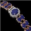 Image 3 : 20.99 ctw Sapphire & Diamond Bracelet 14K Rose Gold - REF-250H9R