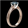 Image 3 : 1.28 ctw Certified Intense Blue Diamond Engagment Ring 10k Rose Gold - REF-120W3H