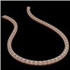 Image 2 : 24.4 ctw Princess Cut Diamond Micro Pave Necklace 18K Rose Gold - REF-2083G2W