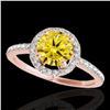 Image 1 : 1.4 ctw Certified SI/I Fancy Intense Yellow Diamond Ring 10k Rose Gold - REF-190F9M