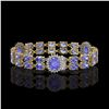 Image 2 : 17.83 ctw Tanzanite & Diamond Bracelet 14K Yellow Gold - REF-280G2W