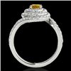 Image 2 : 1.86 ctw Certified SI/I Fancy Intense Yellow Diamond Ring 10k White Gold - REF-184Y3X