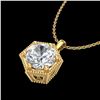 Image 2 : 0.82 ctw VS/SI Diamond Solitaire Art Deco Stud Necklace 18k Yellow Gold - REF-218A2N
