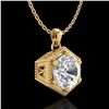 Image 3 : 0.82 ctw VS/SI Diamond Solitaire Art Deco Stud Necklace 18k Yellow Gold - REF-218A2N