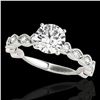 Image 1 : 1.5 ctw Certified Diamond Solitaire Ring 10k White Gold - REF-196Y4X