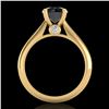 Image 3 : 1.6 ctw Fancy Black Diamond Engagment Art Deco Ring 18k Yellow Gold - REF-75A2N