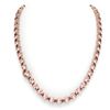 Image 3 : 42.25 ctw Morganite & Diamond Eternity Micro Necklace 14k Rose Gold - REF-490W9H