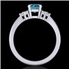 Image 3 : 1 ctw Fancy Intense Blue Diamond Engagment Ring 18k White Gold - REF-145X5A