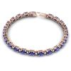 Image 3 : 15 ctw Tanzanite & VS/SI Diamond Eternity Bracelet 10k Rose Gold - REF-143G6W