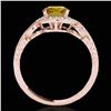 Image 2 : 1.33 ctw Certified SI/I Fancy Intense Yellow Diamond Ring 10k Rose Gold - REF-190N9F