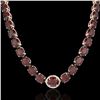 Image 2 : 145 ctw Garnet & Diamond Micro Eternity Necklace 14k Rose Gold - REF-455M6G