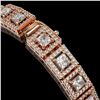 Image 3 : 10.8 ctw Princess Cut Diamond Micro Pave Bracelet 18K Rose Gold - REF-923F9M