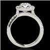 Image 2 : 2.01 ctw Certified Diamond Solitaire Halo Ring 10k White Gold - REF-231N8F
