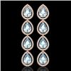 10.4 ctw Sky Topaz & Diamond Micro Pave Halo Earrings 10k Rose Gold - REF-172W8H