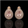 7.94 ctw Morganite & Diamond Victorian Earrings 14K Rose Gold - REF-339A5N