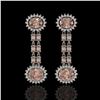 8.35 ctw Morganite & Diamond Earrings 14K White Gold - REF-227M3G
