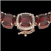 87 ctw Garnet & Diamond Micro Eternity Necklace 14k Rose Gold - REF-320G2W