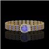 27.75 ctw Tanzanite & Diamond Bracelet 14K Yellow Gold - REF-377N5F
